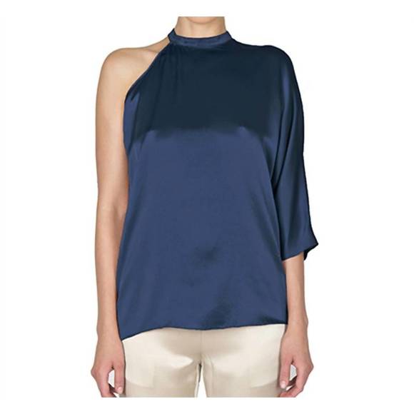 NEW MAISON DE PAPILLON linda one shoulder top in azure - Picture 1 of 1